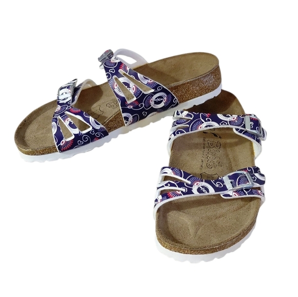 Birkenstock Shoes - Birkies By Birkenstock Florida Colorful Printed Sandals Size 6 EU 36